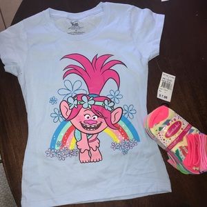 BOTH NWT. Toddler girls Trolls shirt & socks